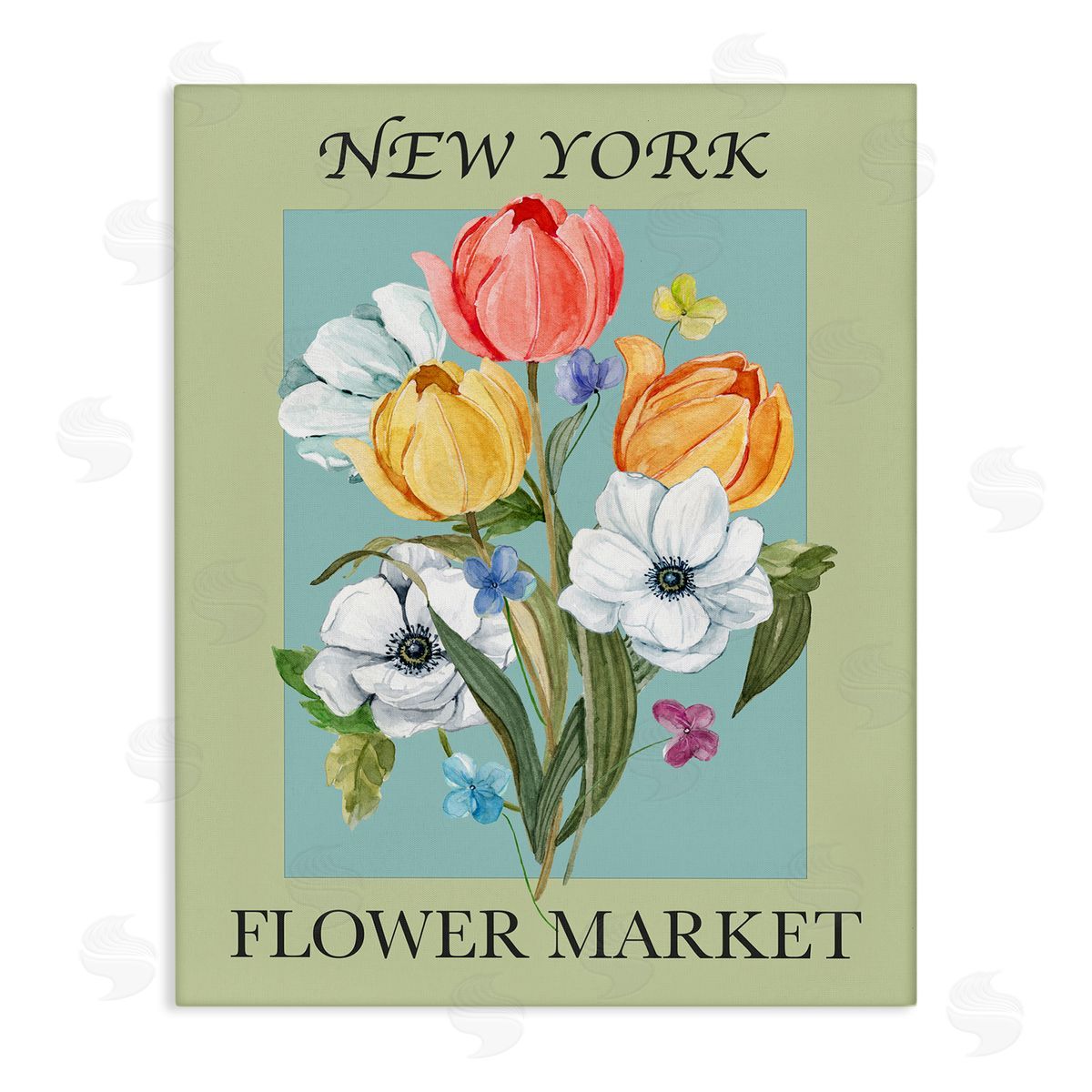New York Flower Market Canvas Wall Art, Home Decor by Carol Robinson