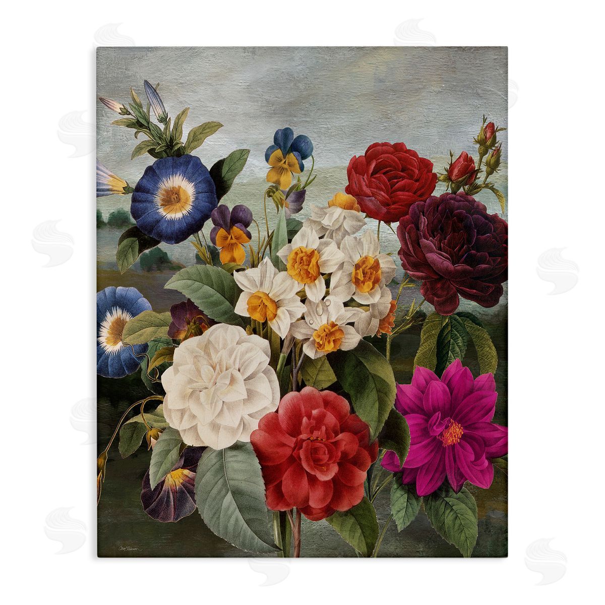 Assorted Vintage Blooms Canvas Wall Art, Home Decor by Carol Robinson