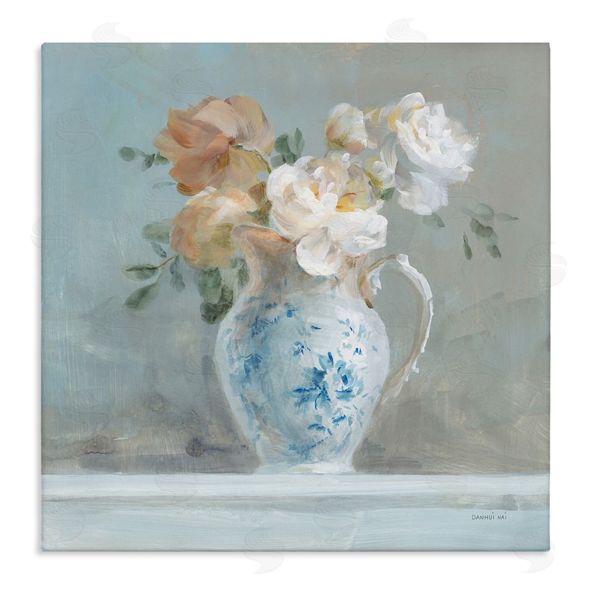 Heirloom Floral Bouquet Canvas Wall Art, Home Decor by Danhui Nai