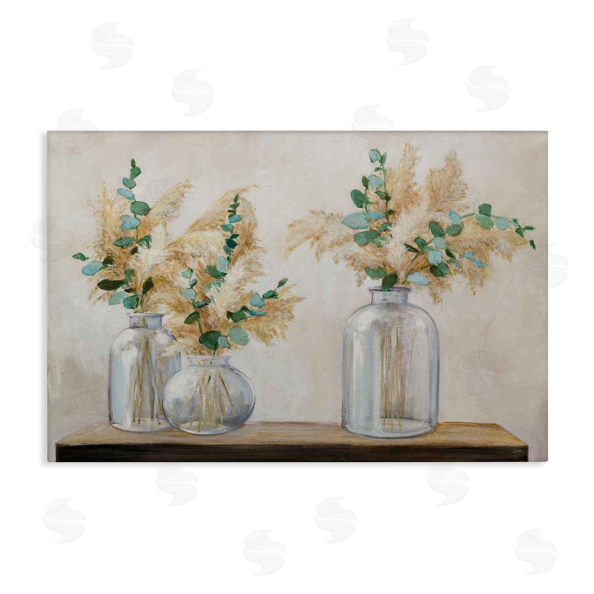 Pampas and Eucalyptus Canvas Wall Art, Home Decor by Julia Purinton