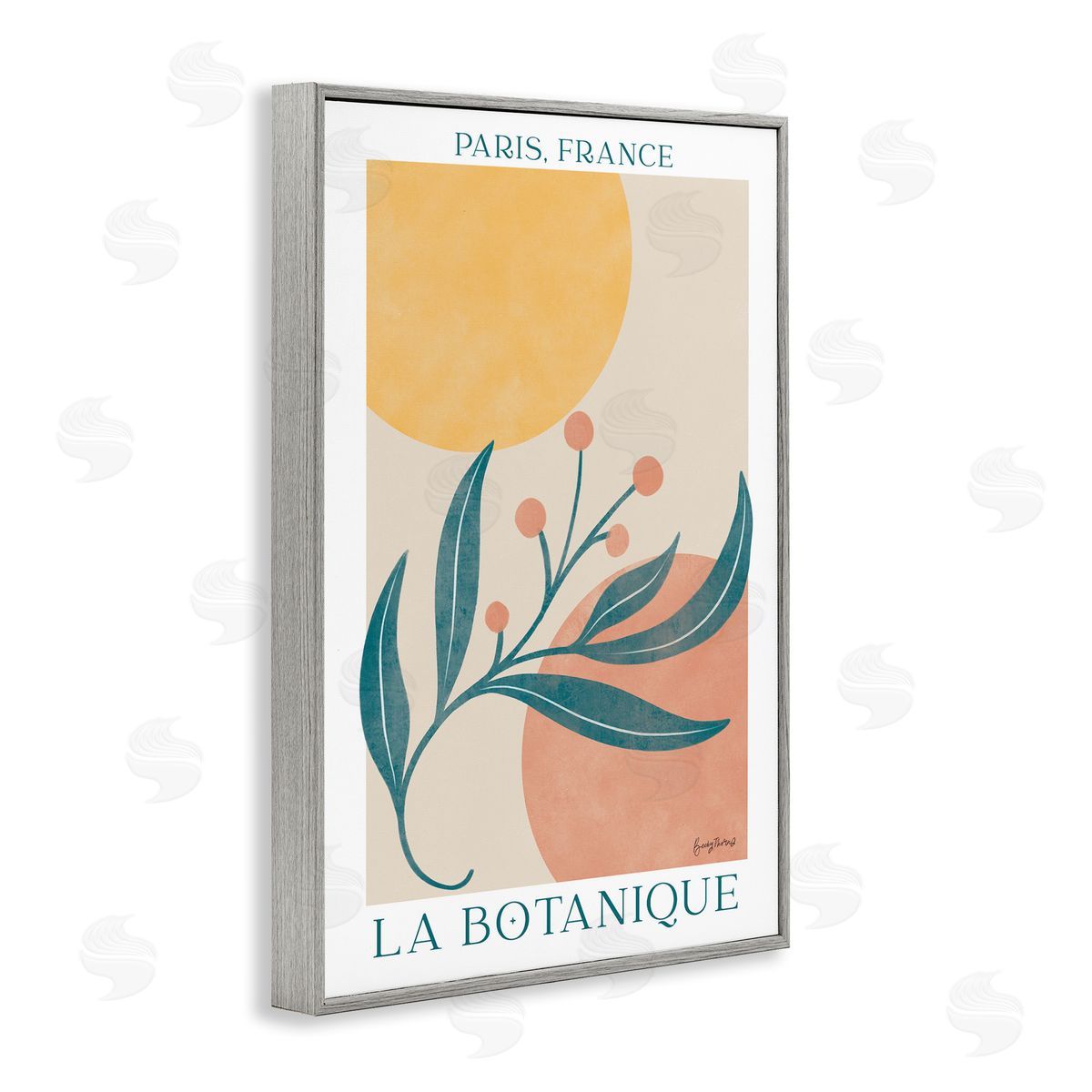 French Botanical Poster Grey Frame Print Wall Art, Home Decor by Becky Thorns