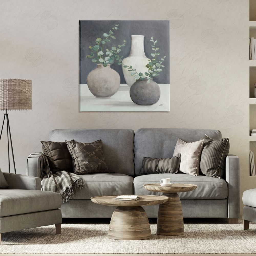 Julia Purinton Fresh Floral Vessels Canvas Wall Art Print in Room