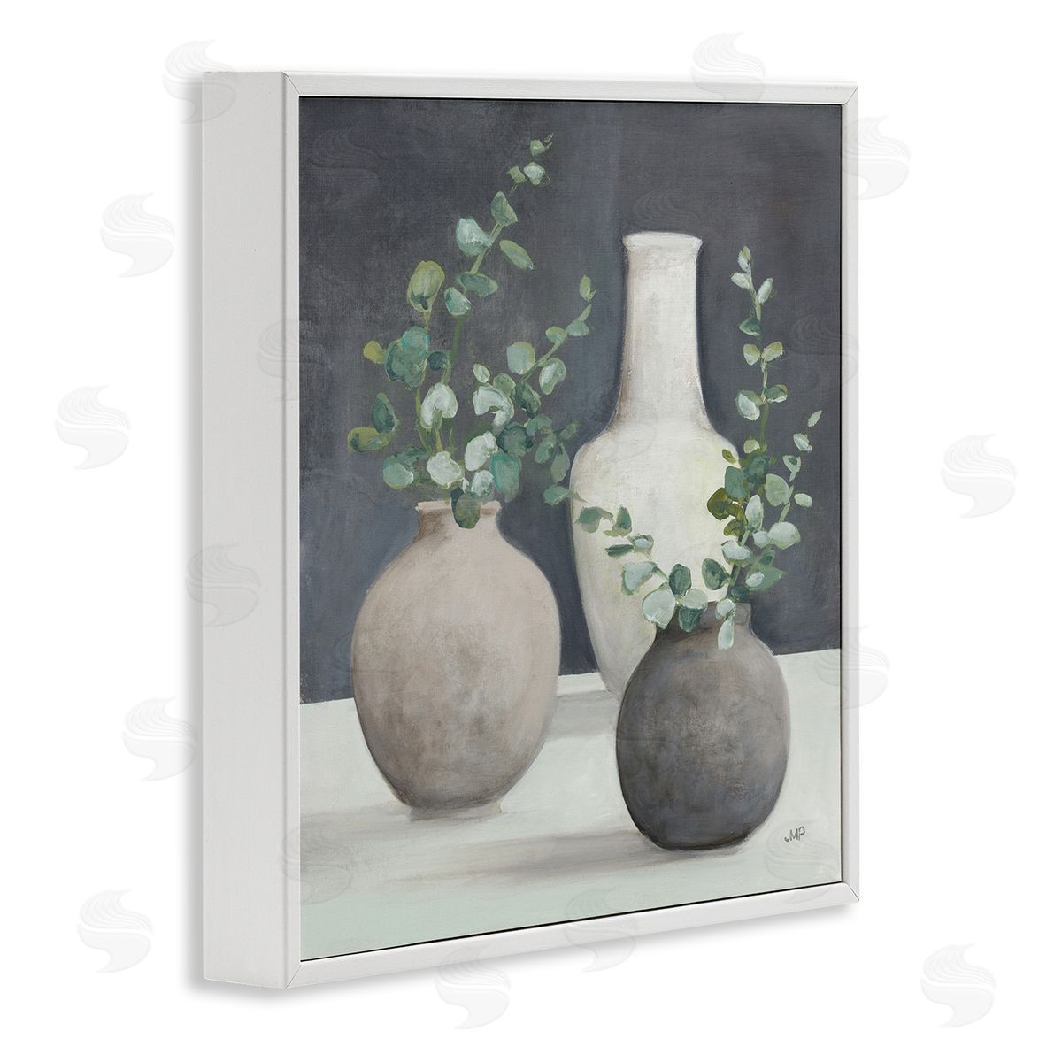 Julia Purinton Fresh Floral Vessels White Framed Giclee Wall Art Print