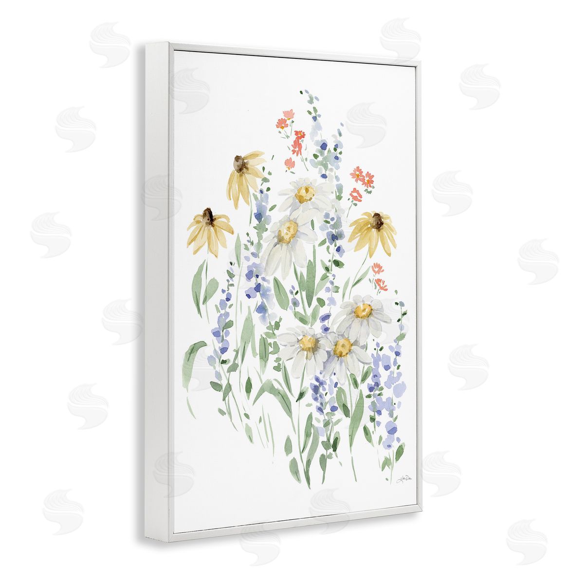 Soft Summer Garden White Frame Print Wall Art, Home Decor by Katrina Pete
