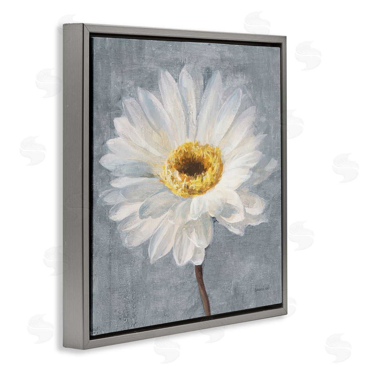 Danhui Nai Paris Blossom on Grey Gray Floating Frame Canvas Wall Art Print