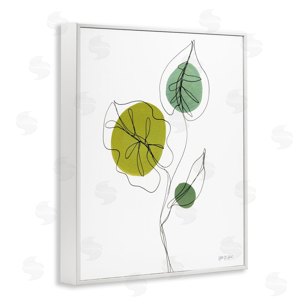 Leafy Garden Delight White Frame Print Wall Art, Home Decor by Yvette St. Amant