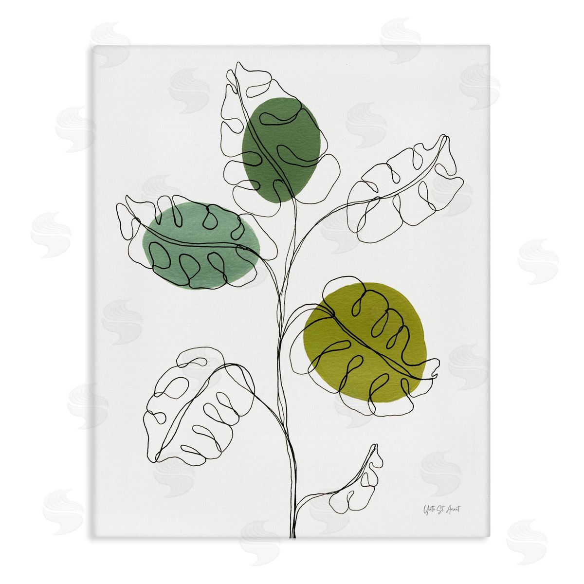 Modern Garden Leaves Canvas Wall Art, Home Decor by Yvette St. Amant