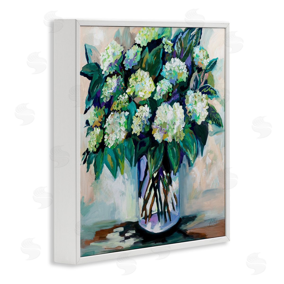 Full Jaimes Bouquet White Frame Print Wall Art, Home Decor by Jeanette Vertentes