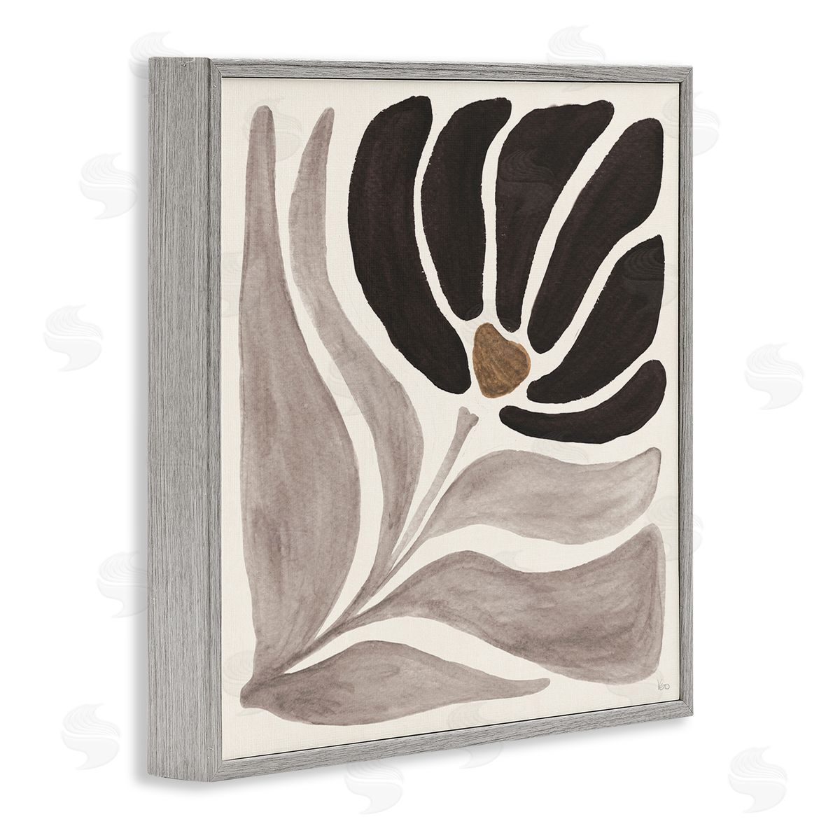 Modern Neutral Bloom Grey Frame Print Wall Art, Home Decor by Veronique Charron
