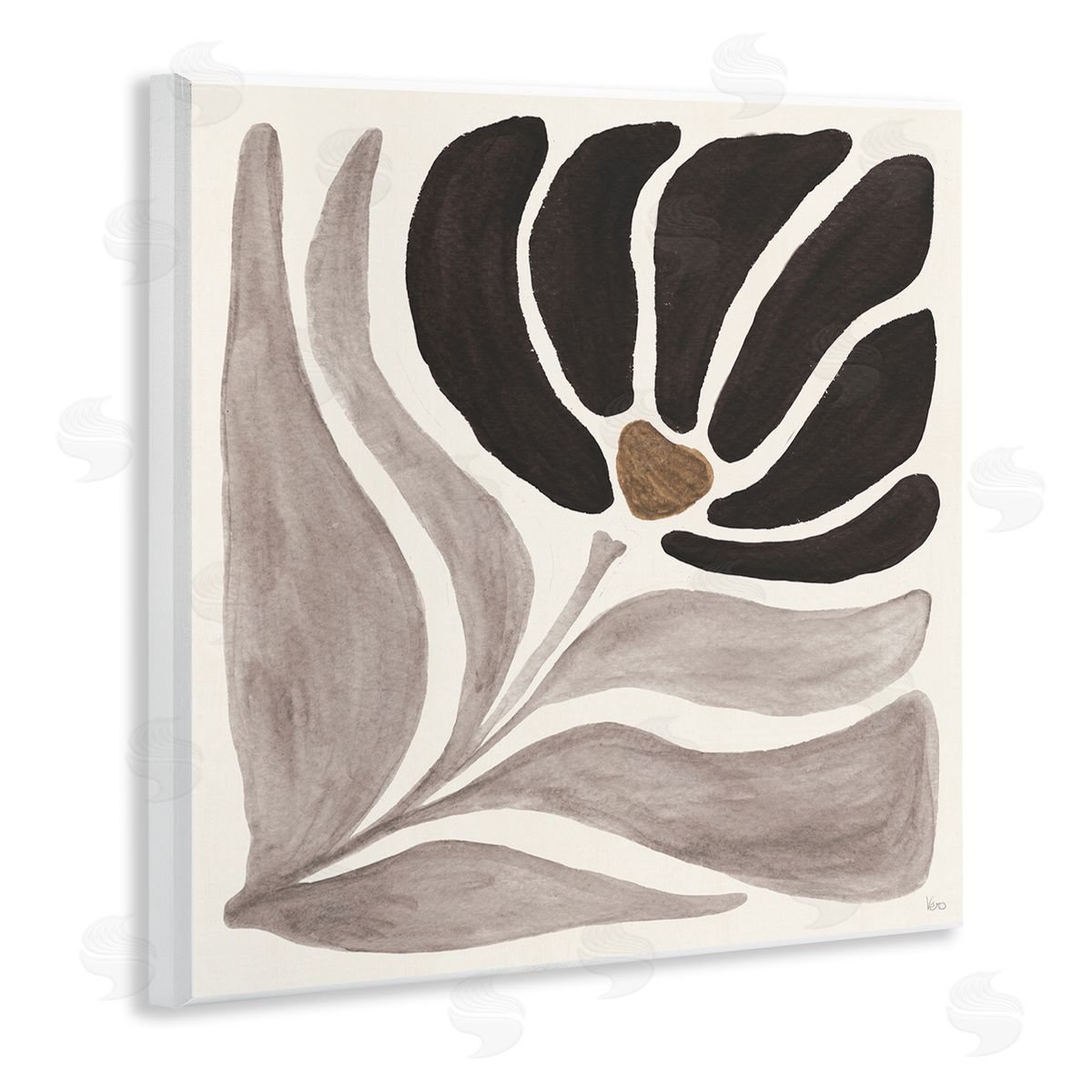 Modern Neutral Bloom Wood Plaque Wall Art, Home Decor by Veronique Charron