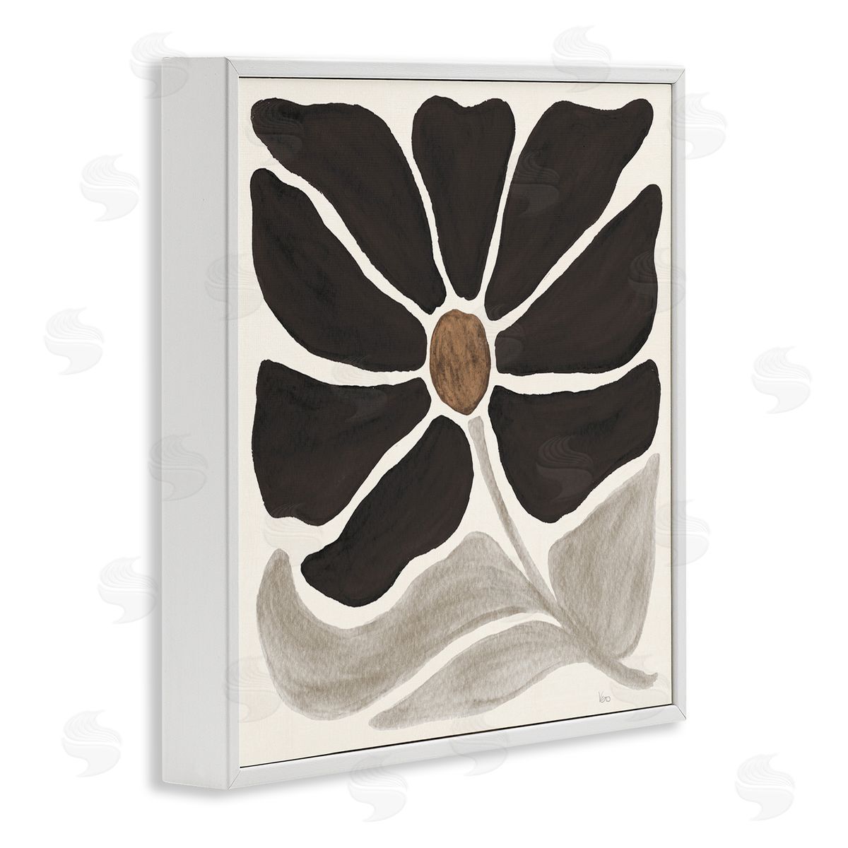 Modern Neutral Flower White Frame Print Wall Art, Home Decor by Veronique Charron