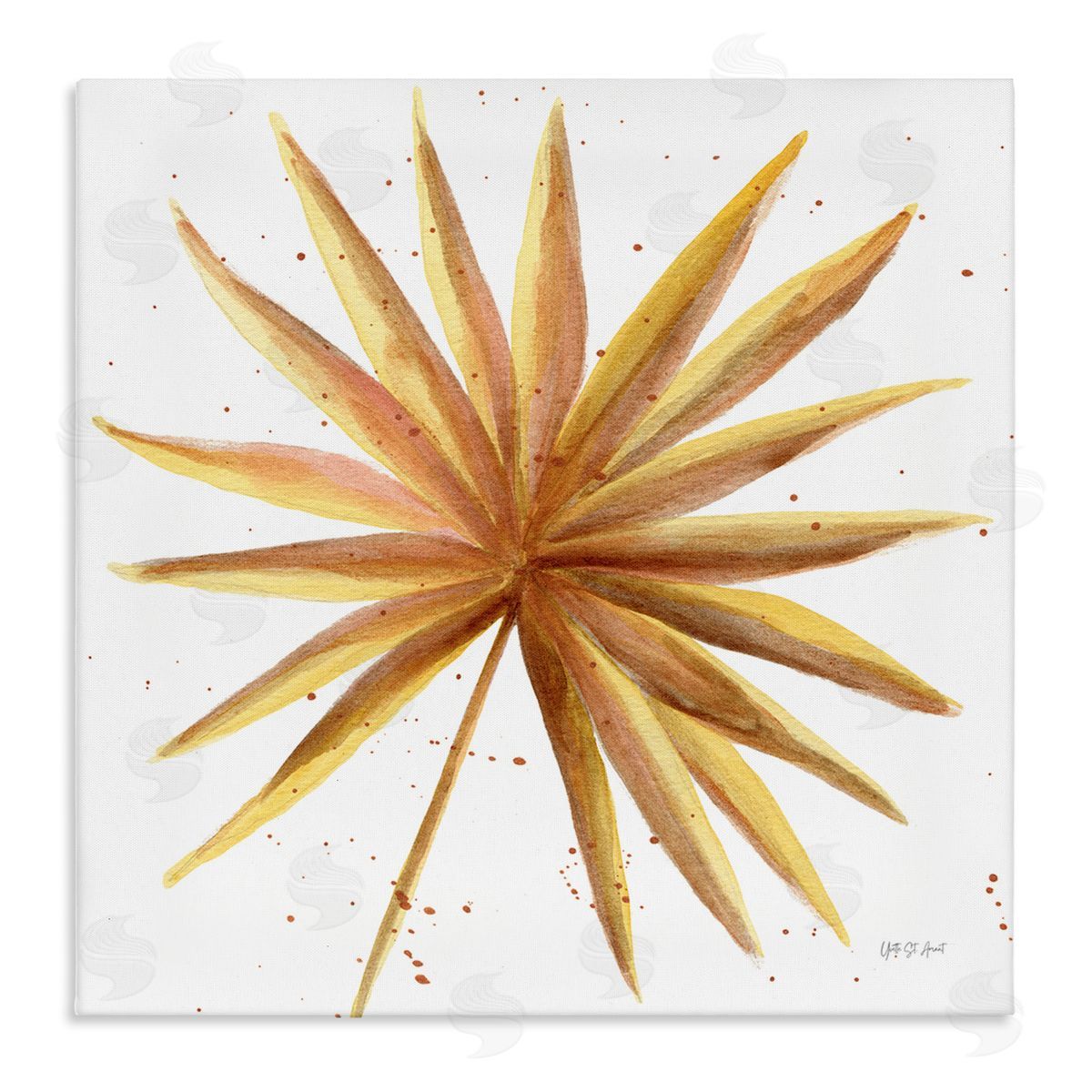 Golden Palm Frond Canvas Wall Art, Home Decor by Yvette St. Amant