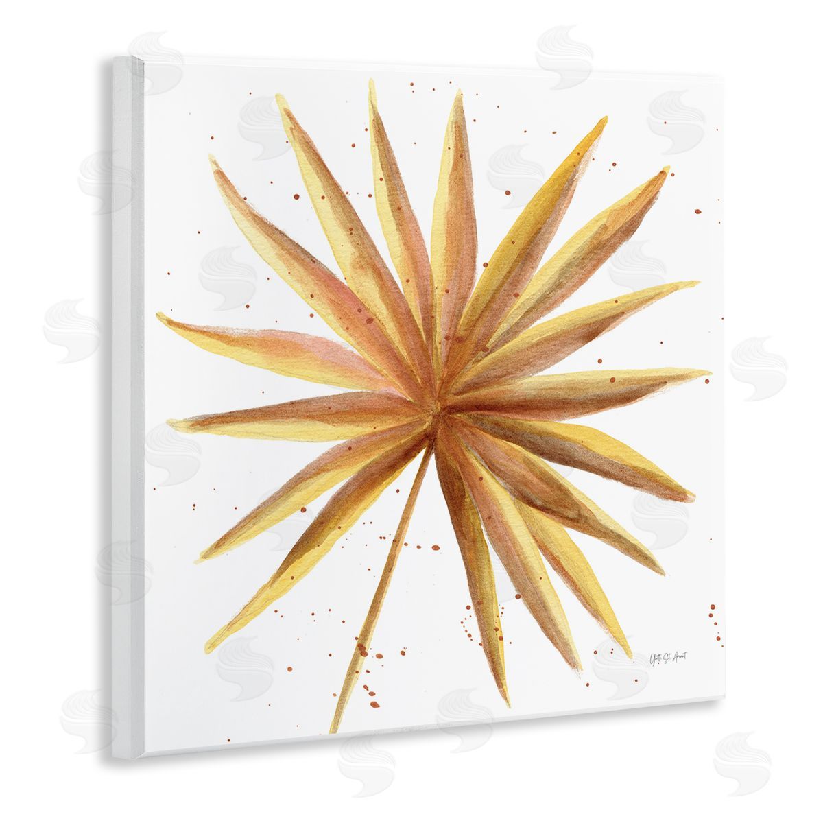 Golden Palm Frond Wood Plaque Wall Art, Home Decor by Yvette St. Amant
