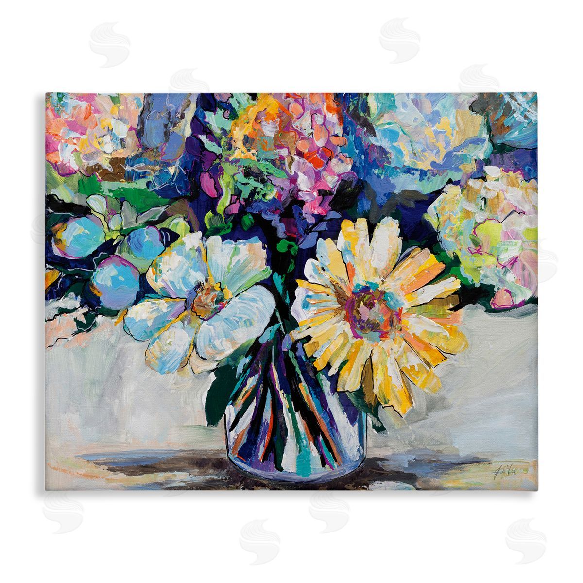Exciting Times Bouquet Canvas Wall Art, Home Decor by Jeanette Vertentes