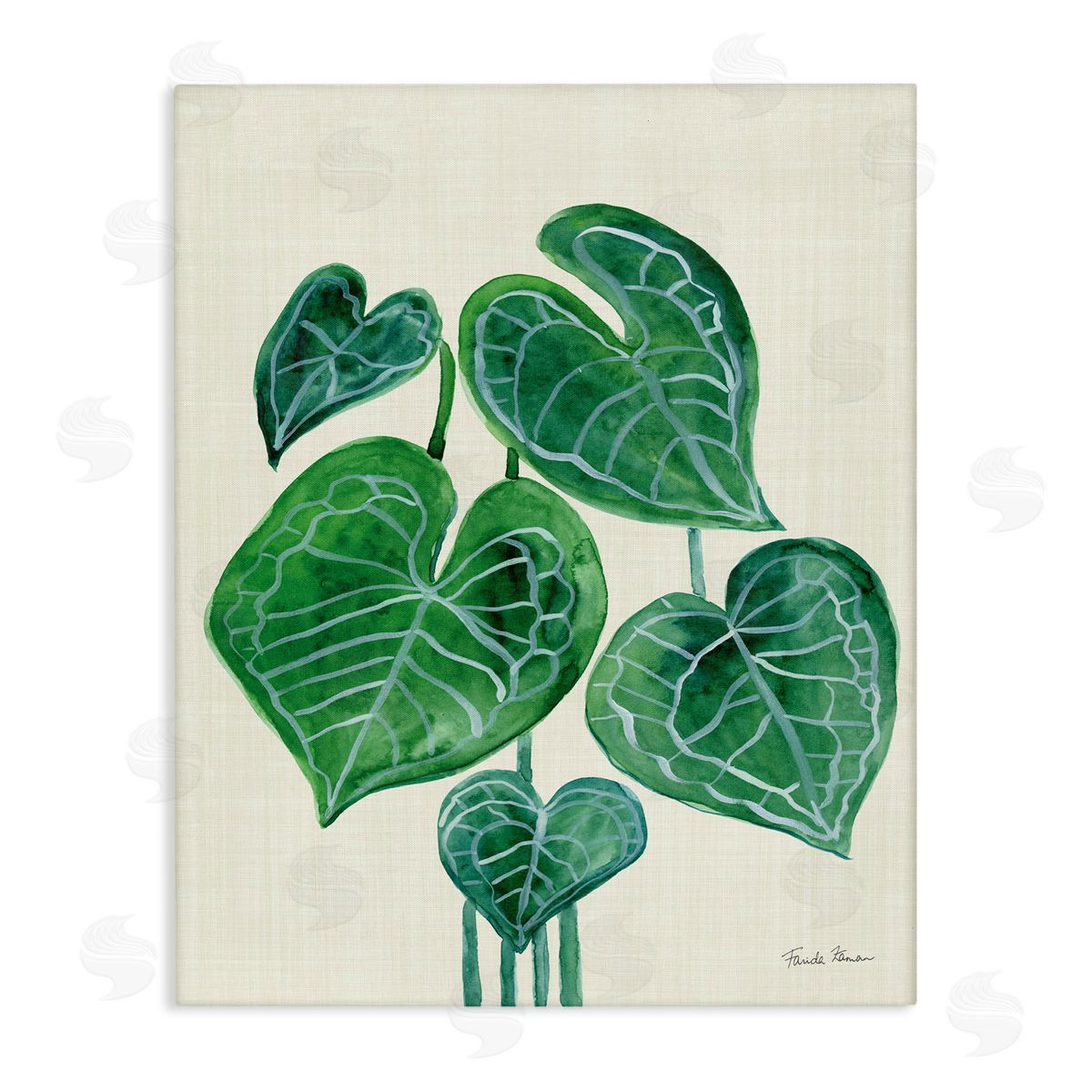 Tropical Leaf Bundle Canvas Wall Art, Home Decor by Farida Zaman