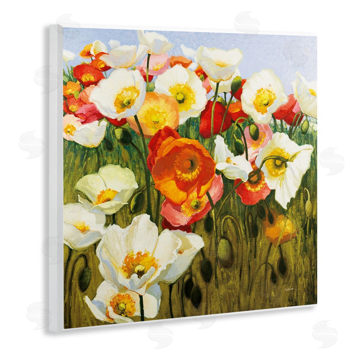 Lush Poppy Meadow Wood Plaque Wall Art, Home Decor by Shirley Novak