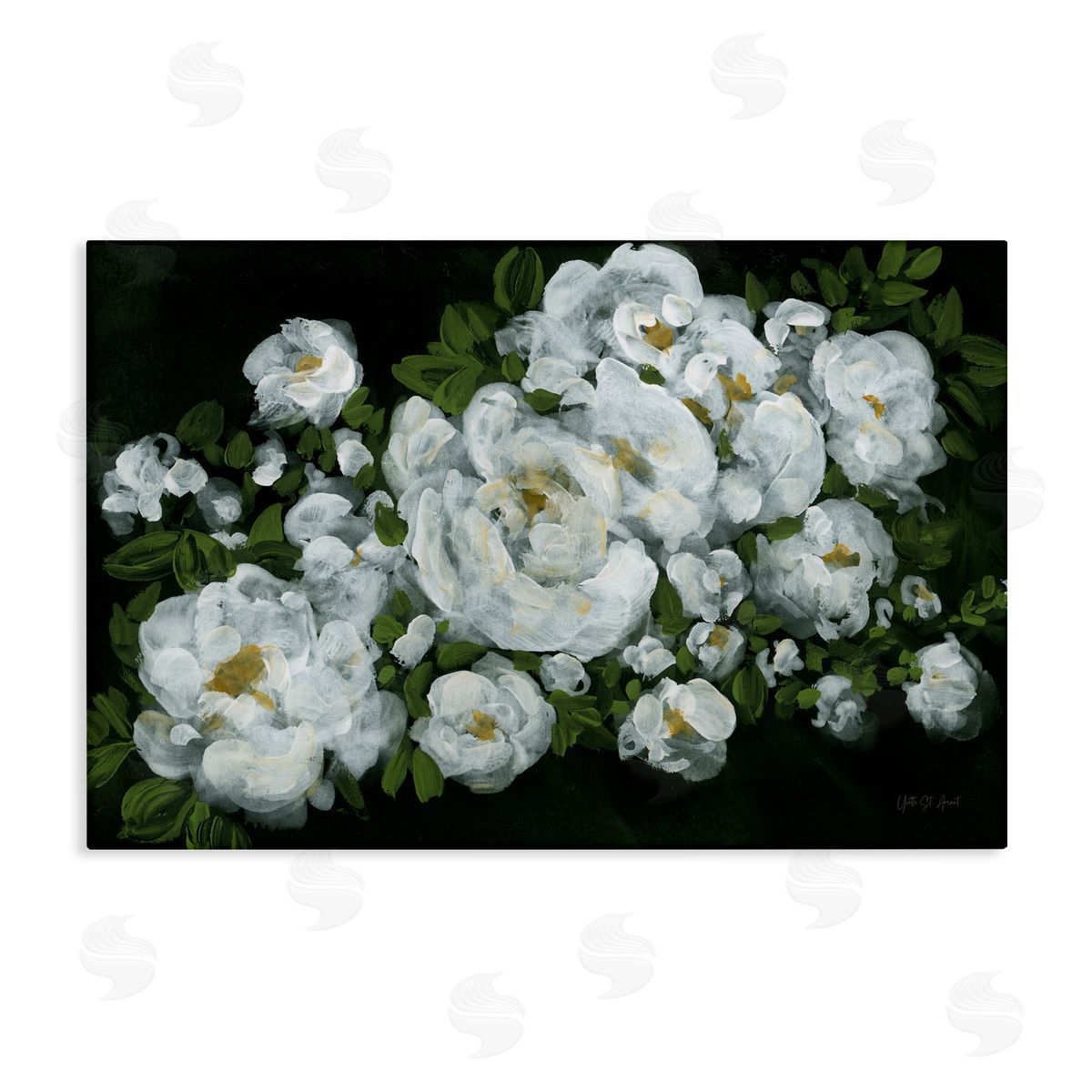 Midnight Blooming Roses Canvas Wall Art, Home Decor by Yvette St. Amant