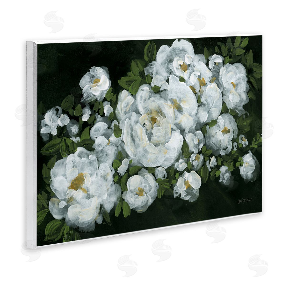 Midnight Blooming Roses Wood Plaque Wall Art, Home Decor by Yvette St. Amant