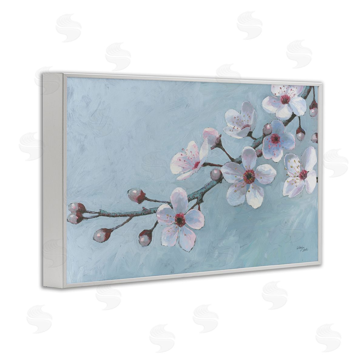 Branch of Blossoms White Frame Print Wall Art, Home Decor by Wellington Studio