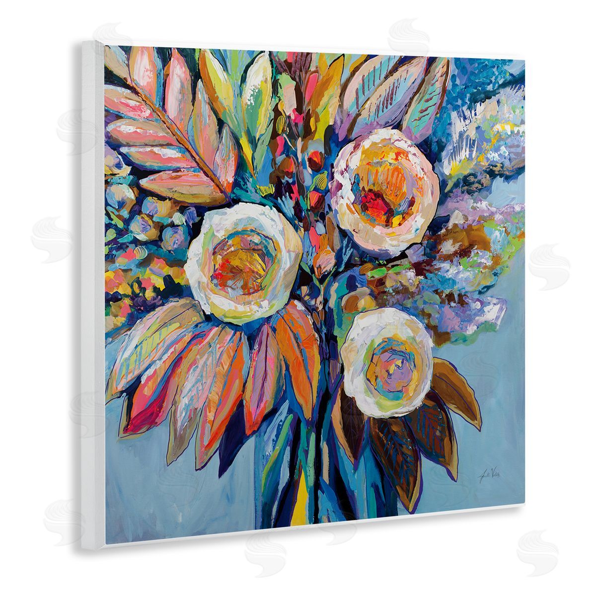 Wonderment Bold Bouquet Wood Plaque Wall Art, Home Decor by Jeanette Vertentes