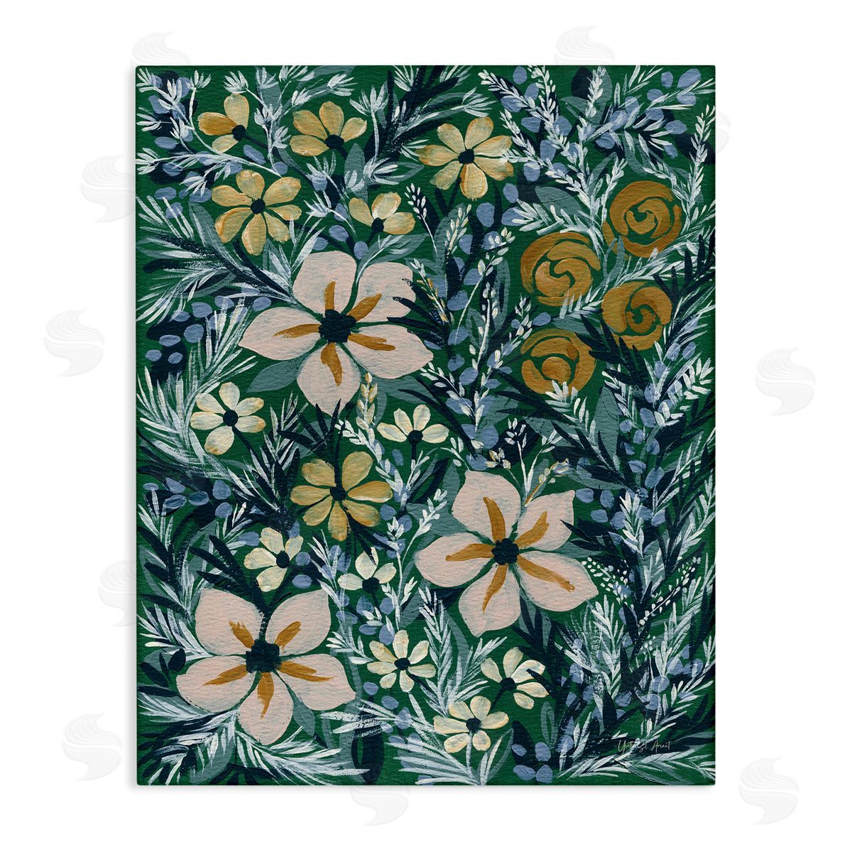 Summer Boho Florals Canvas Wall Art, Home Decor by Yvette St. Amant