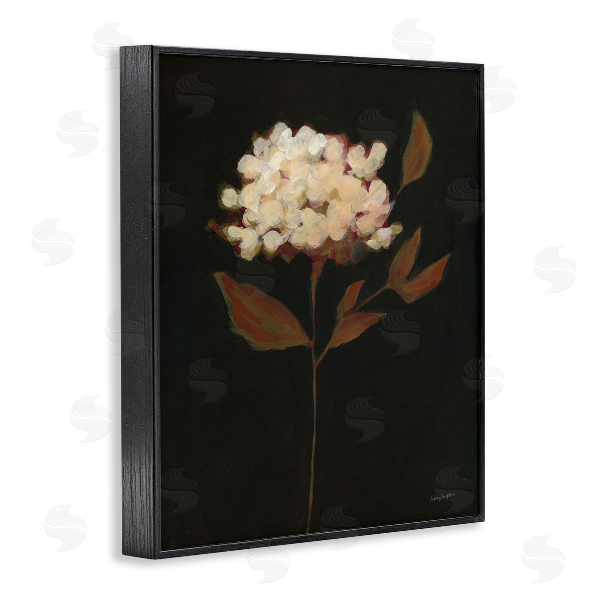 Dark Fall Flower Black Frame Print Wall Art, Home Decor by Haley Knighten