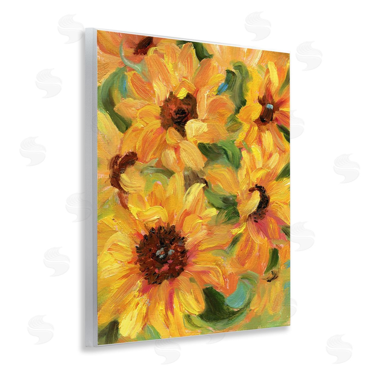 Sunflower Bunches Pattern Wood Plaque Wall Art, Home Decor by Sandra Iafrate