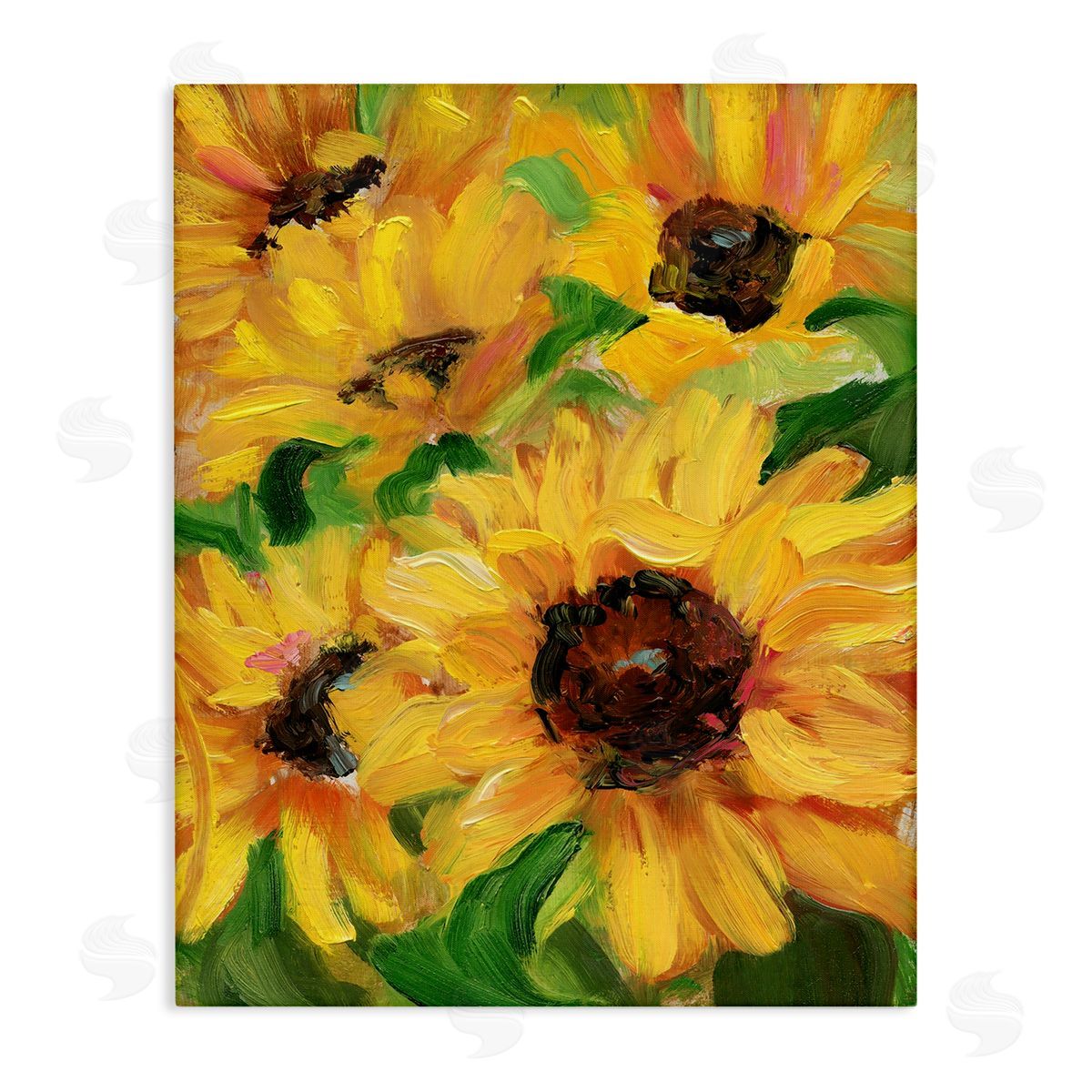 Bright Sunny Sunflowers Canvas Wall Art, Home Decor by Sandra Iafrate