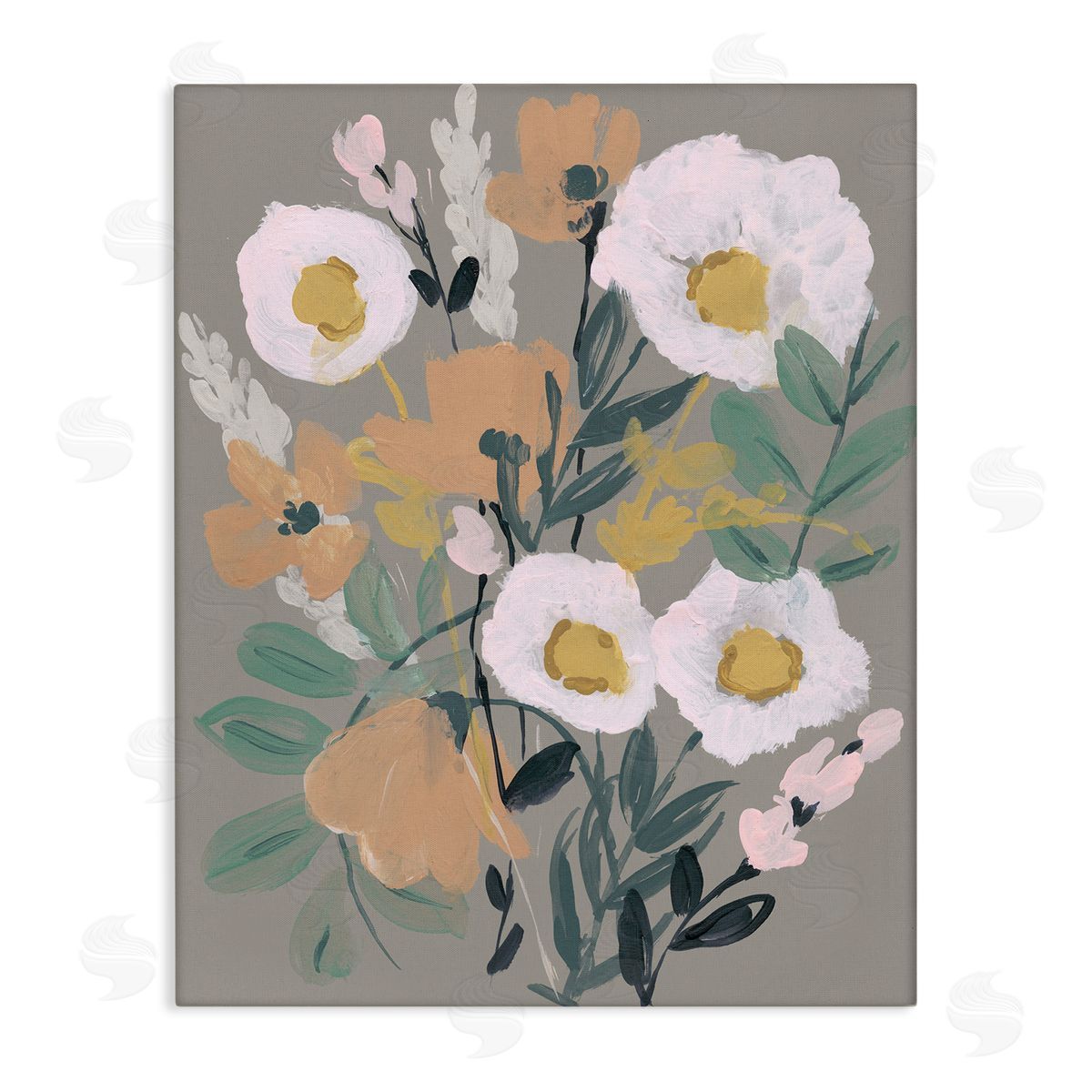 Modern Poppies Collage Canvas Wall Art, Home Decor by Jennifer Goldberger
