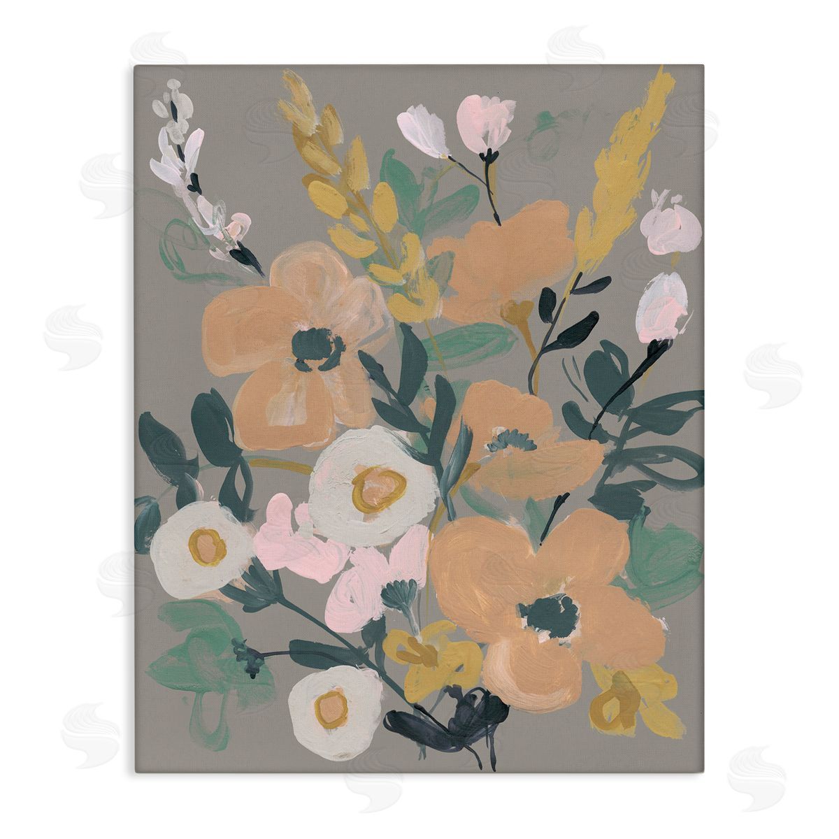 Modern Wildflower Collage Canvas Wall Art, Home Decor by Jennifer Goldberger