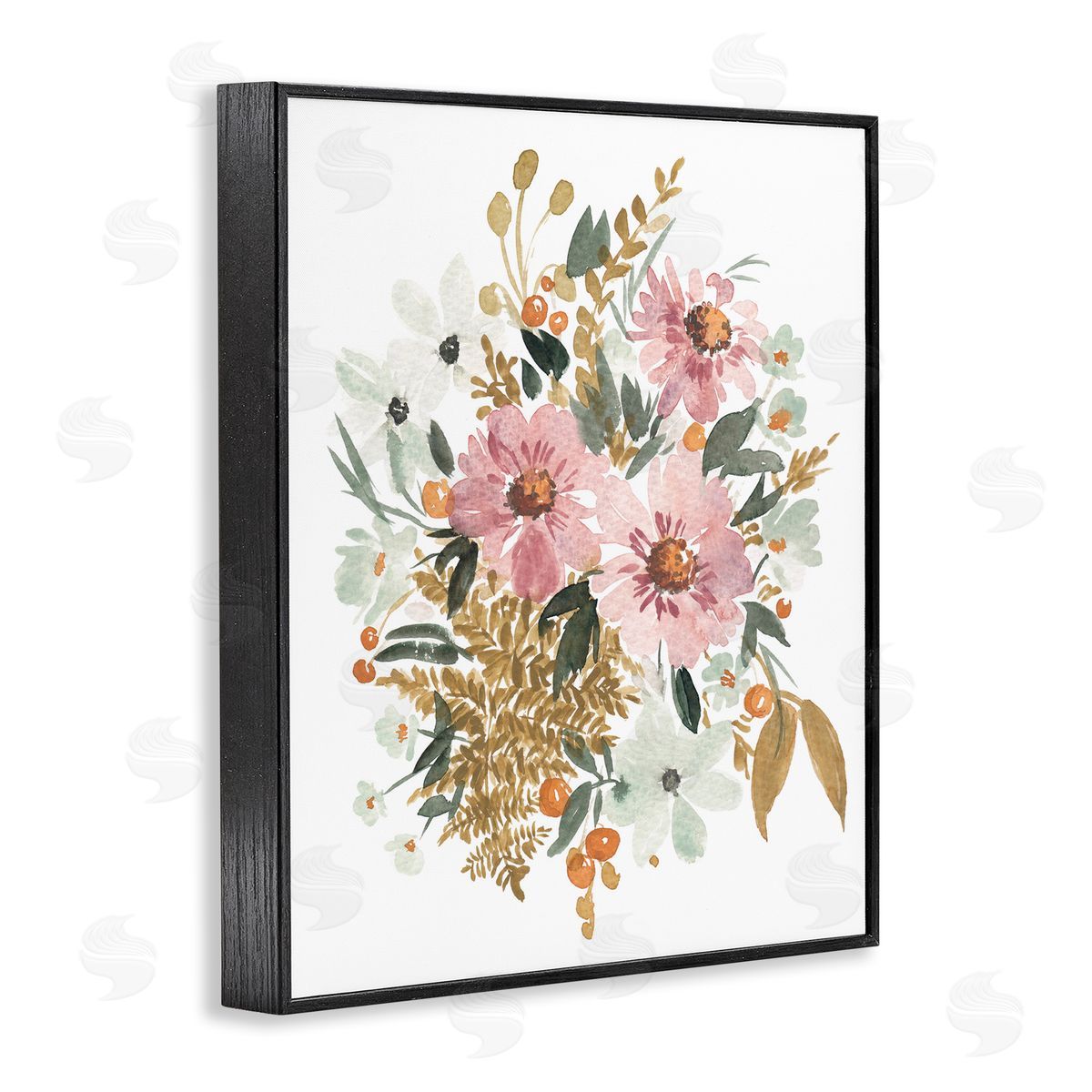 Bundle Of Wildflowers Black Frame Print Wall Art, Home Decor by Amanda Cook