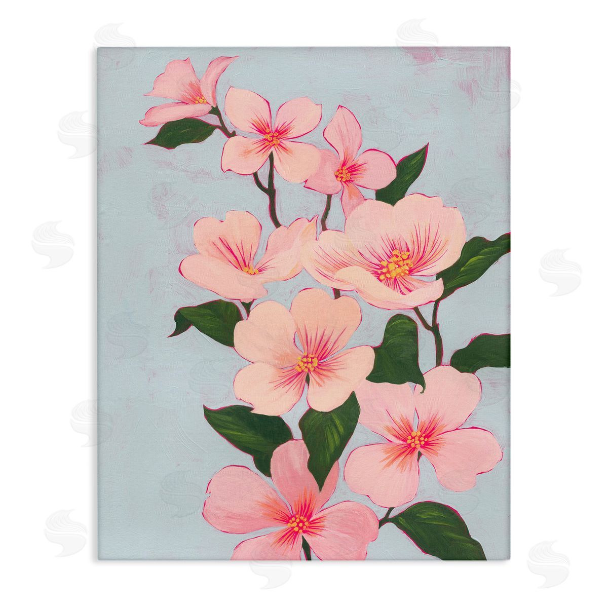 Cherry Blossoms Vine Canvas Wall Art, Home Decor by Grace Popp