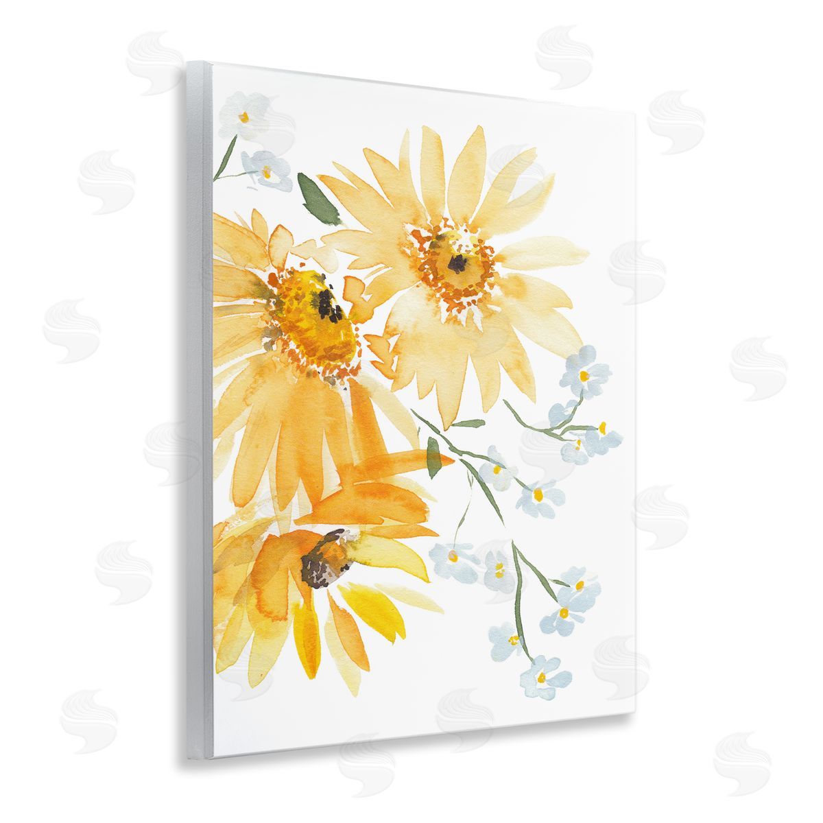 Modern Yellow Daisies Wood Plaque Wall Art, Home Decor by Amanda Cook