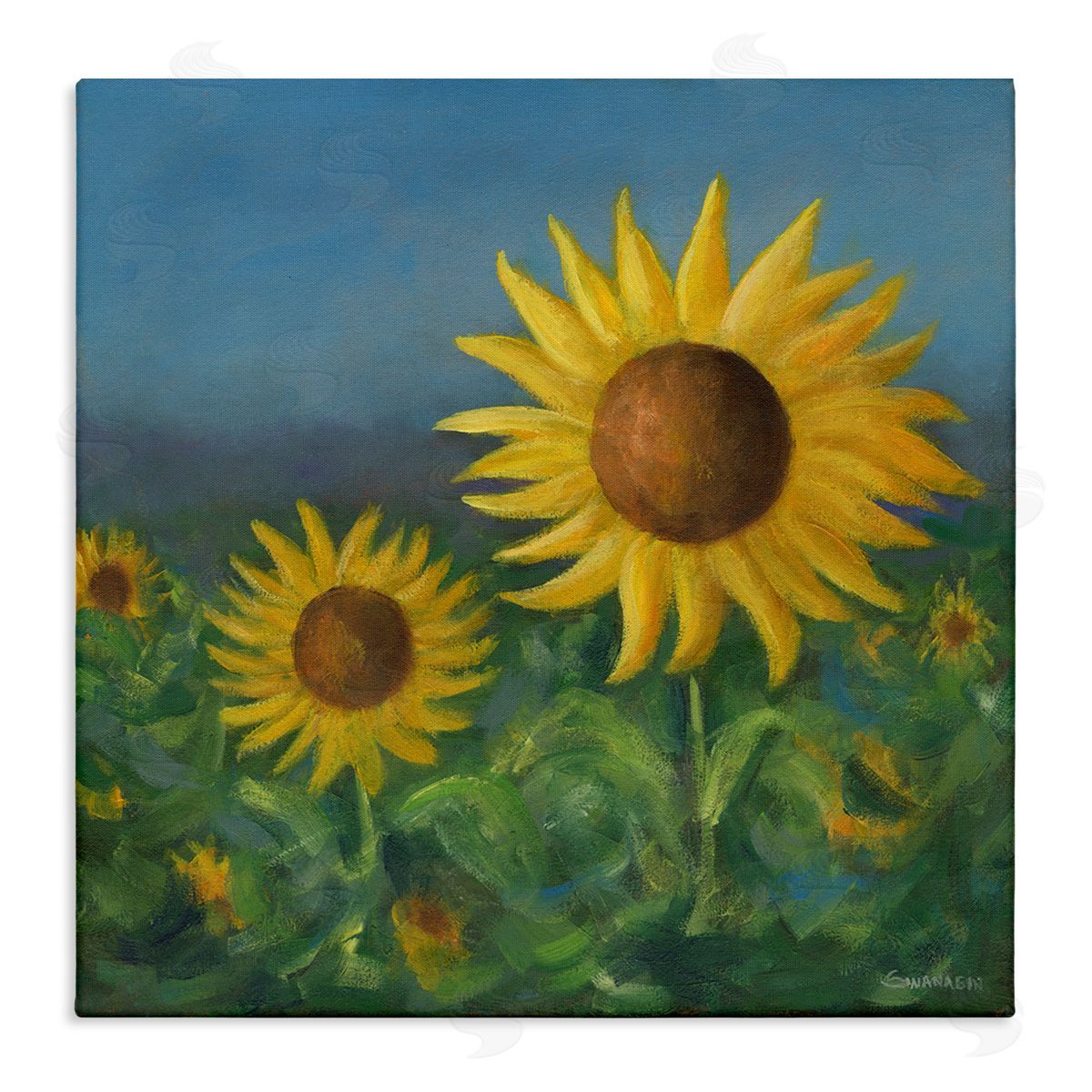 Blooming Sunflower Meadow Canvas Wall Art, Home Decor by David Swanagin