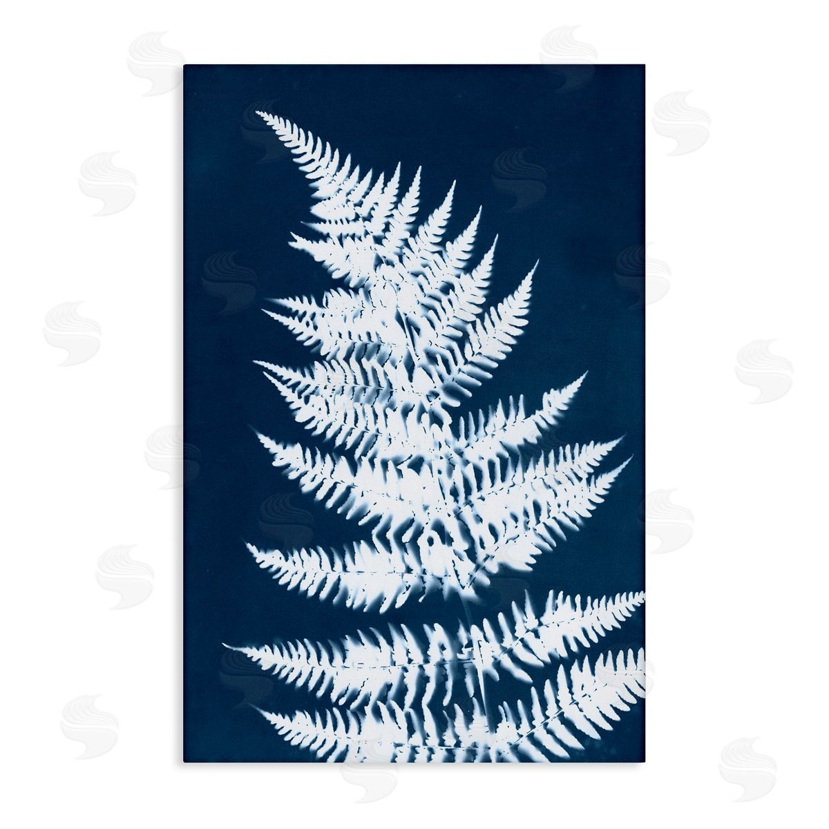 Blue and White Fern Canvas Wall Art, Home Decor by Jason Johnson