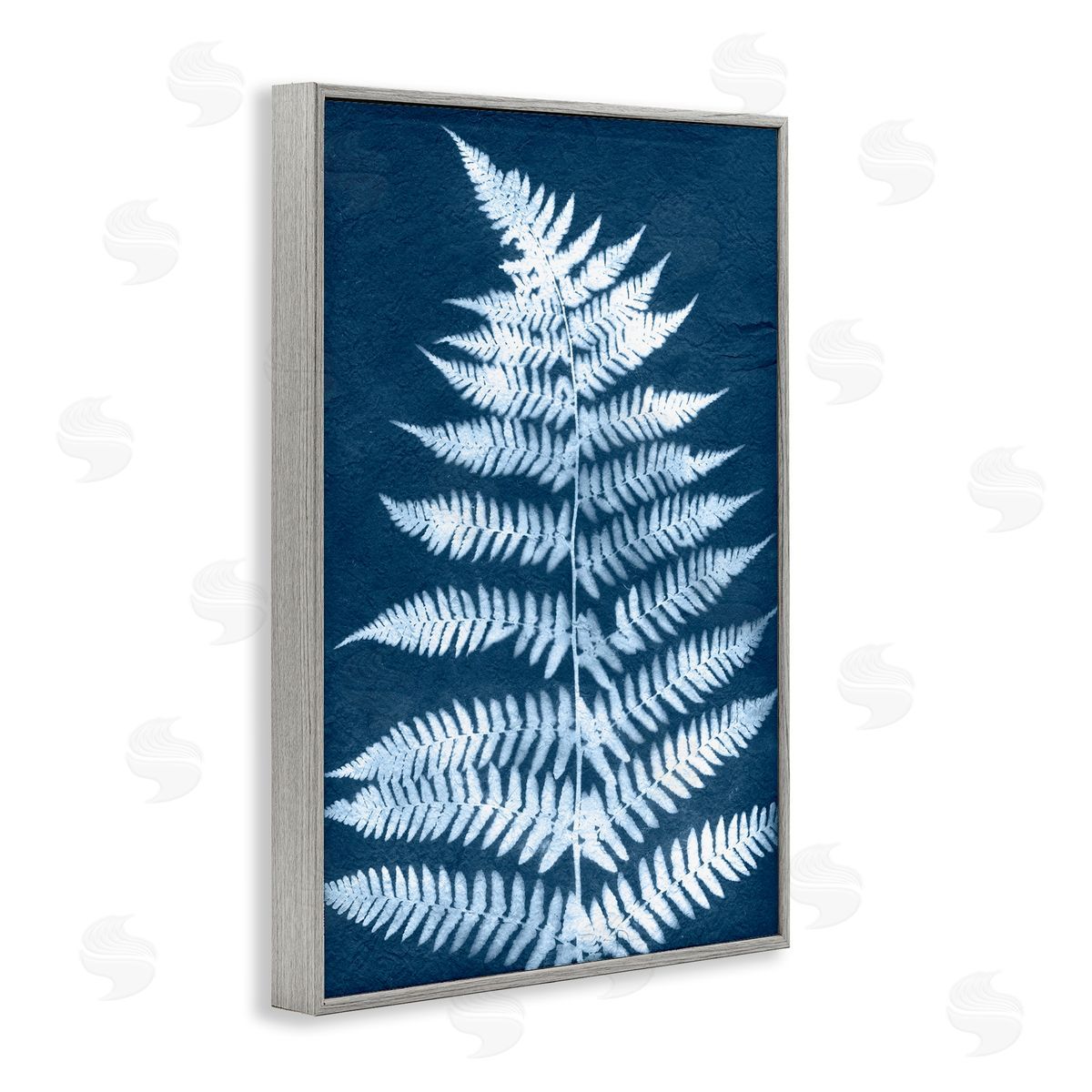 Forest Fern in Blue Grey Frame Print Wall Art, Home Decor by Jason Johnson