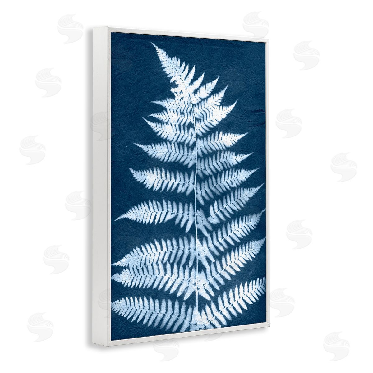 Forest Fern in Blue White Frame Print Wall Art, Home Decor by Jason Johnson