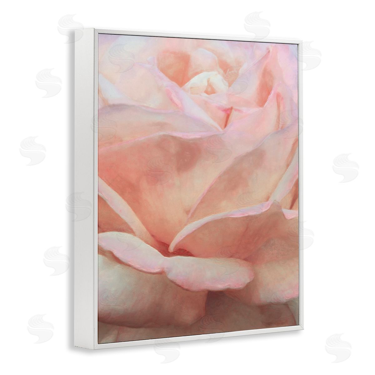 Soft Rose Petals White Frame Print Wall Art, Home Decor by Alonzo Saunders