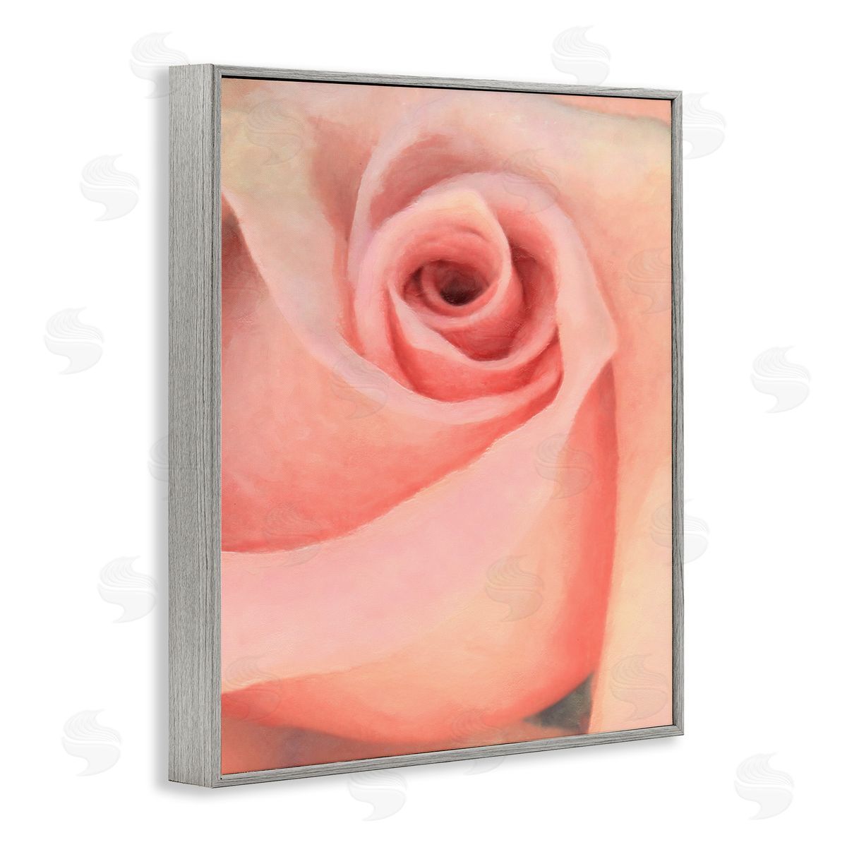 Spiral Rose Anther Grey Frame Print Wall Art, Home Decor by Alonzo Saunders