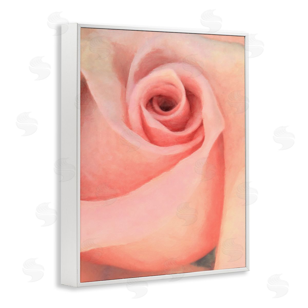 Spiral Rose Anther White Frame Print Wall Art, Home Decor by Alonzo Saunders