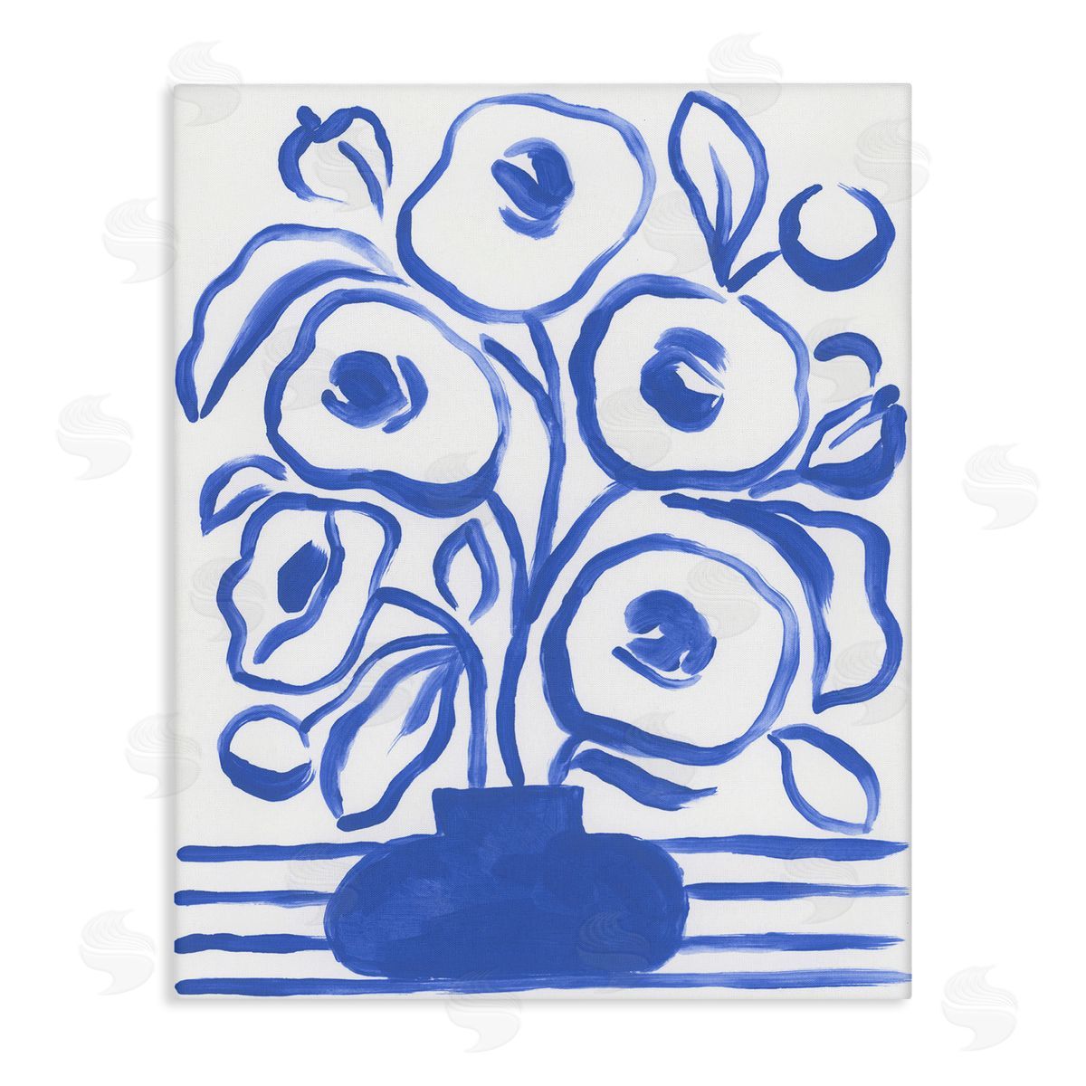 Abstract Poppy Vase Canvas Wall Art, Home Decor by June Erica Vess