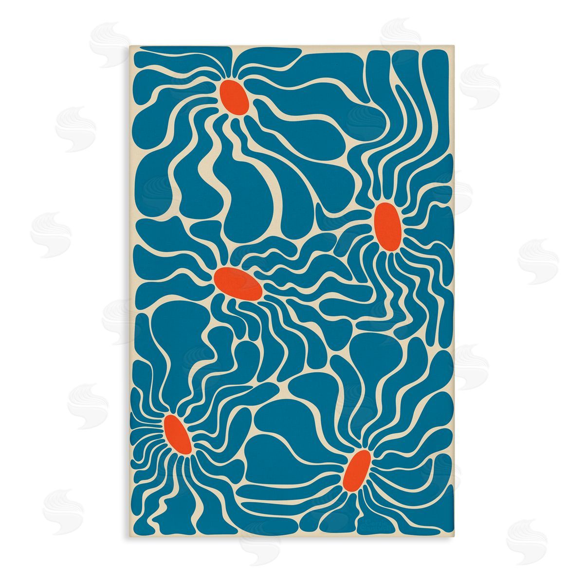 Groovy Fluid Flowers Canvas Wall Art, Home Decor by Carrie Cantwell
