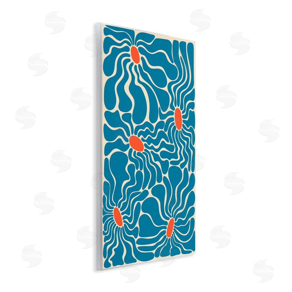 Groovy Fluid Flowers Wood Plaque Wall Art, Home Decor by Carrie Cantwell