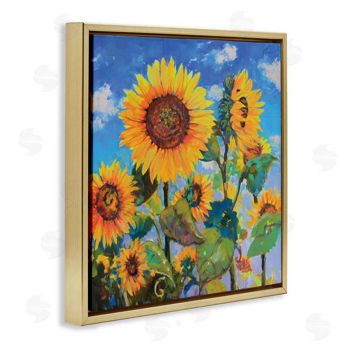 Catherine Elliot Lost Acres Sunflowers Gold Floating Frame Canvas Wall Art Print