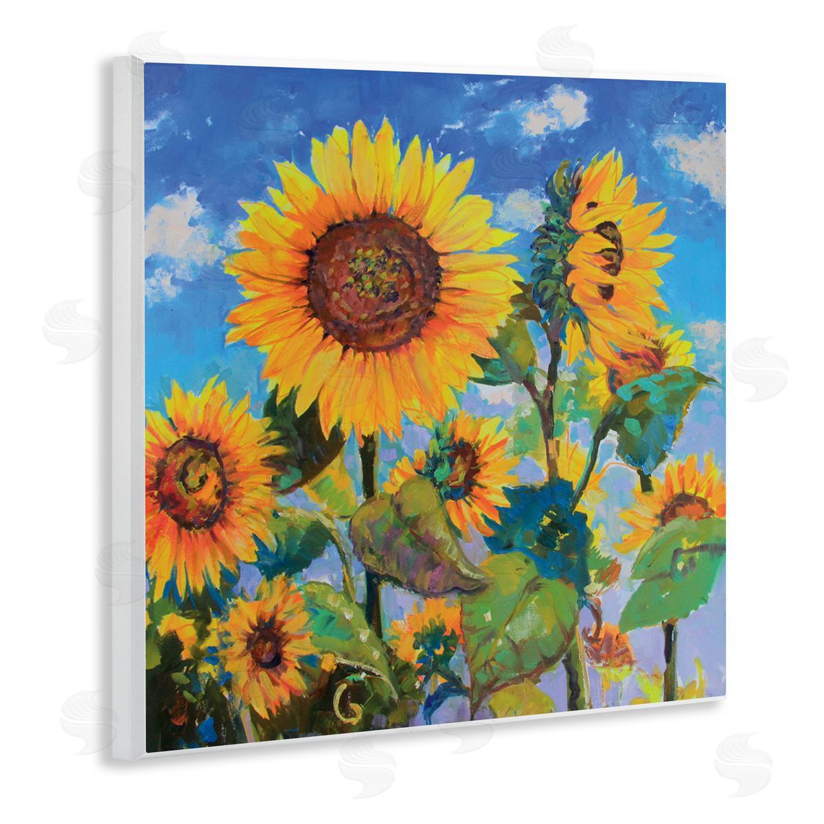 Catherine Elliot Lost Acres Sunflowers Wooden Wall Plaque Art Print