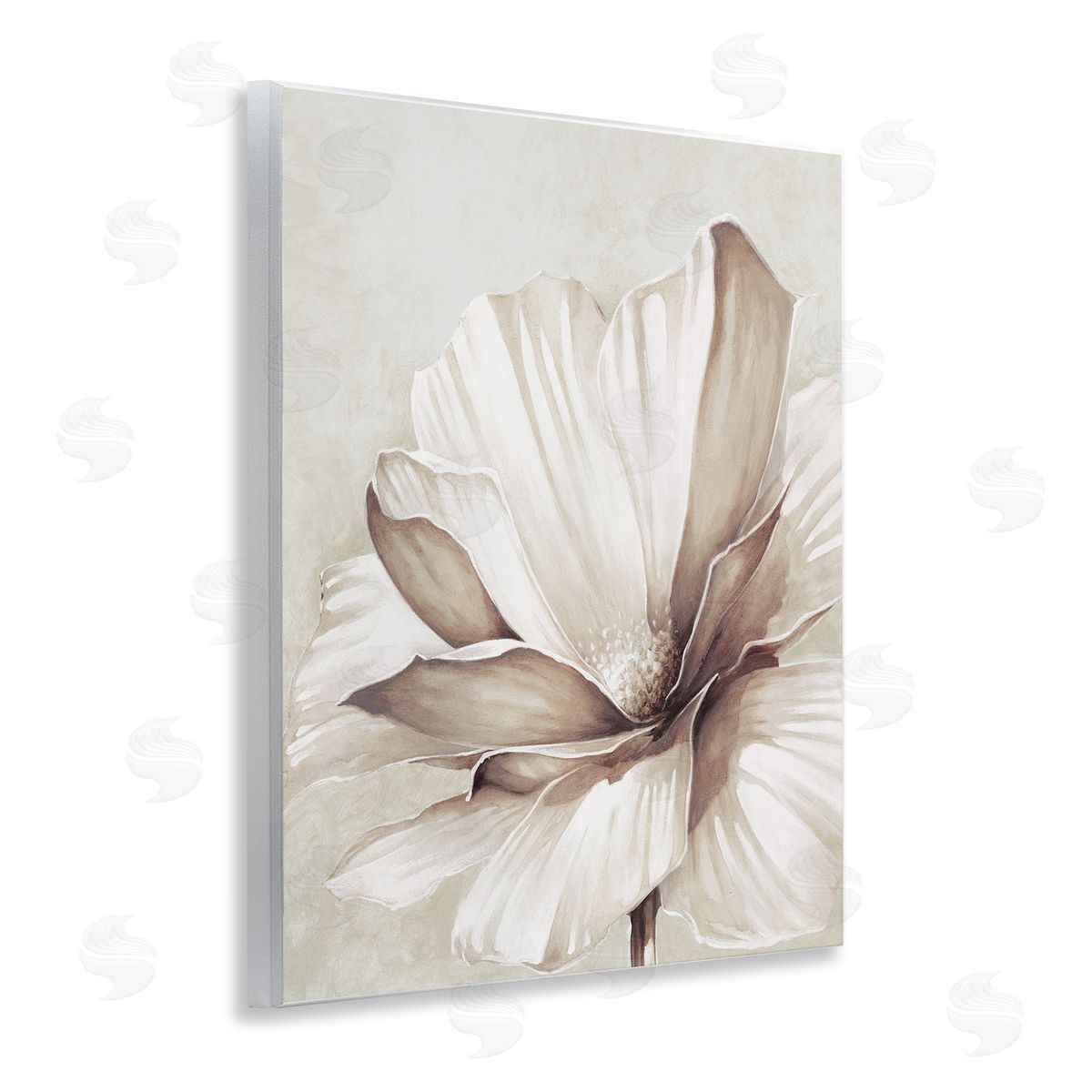 White Flower Petals Wood Plaque Wall Art, Home Decor by Cloverfield and Co.