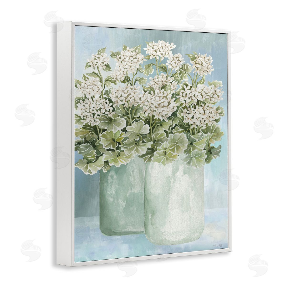 Charming Country Herbs White Frame Print Wall Art, Home Decor by Cindy Jacobs