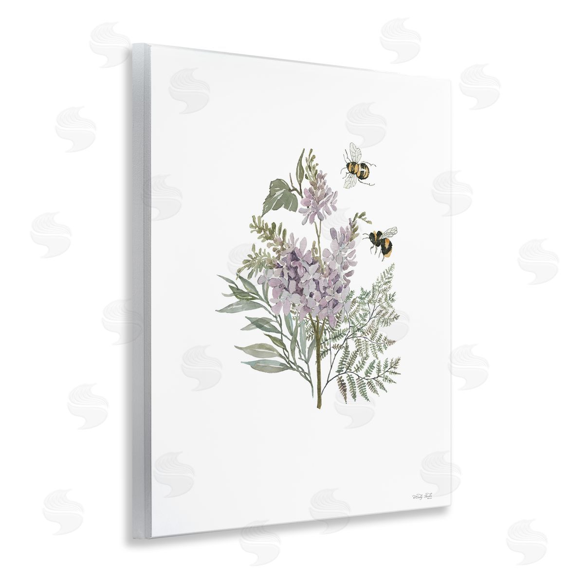 Lilacs and Bumble Bees Wood Plaque Wall Art, Home Decor by Cindy Jacobs