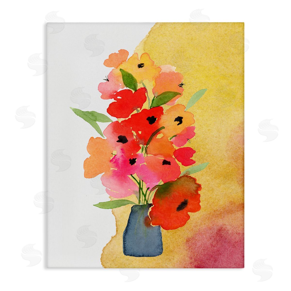 Bright Abstract Florals Canvas Wall Art, Home Decor by Corinne Rose Designs