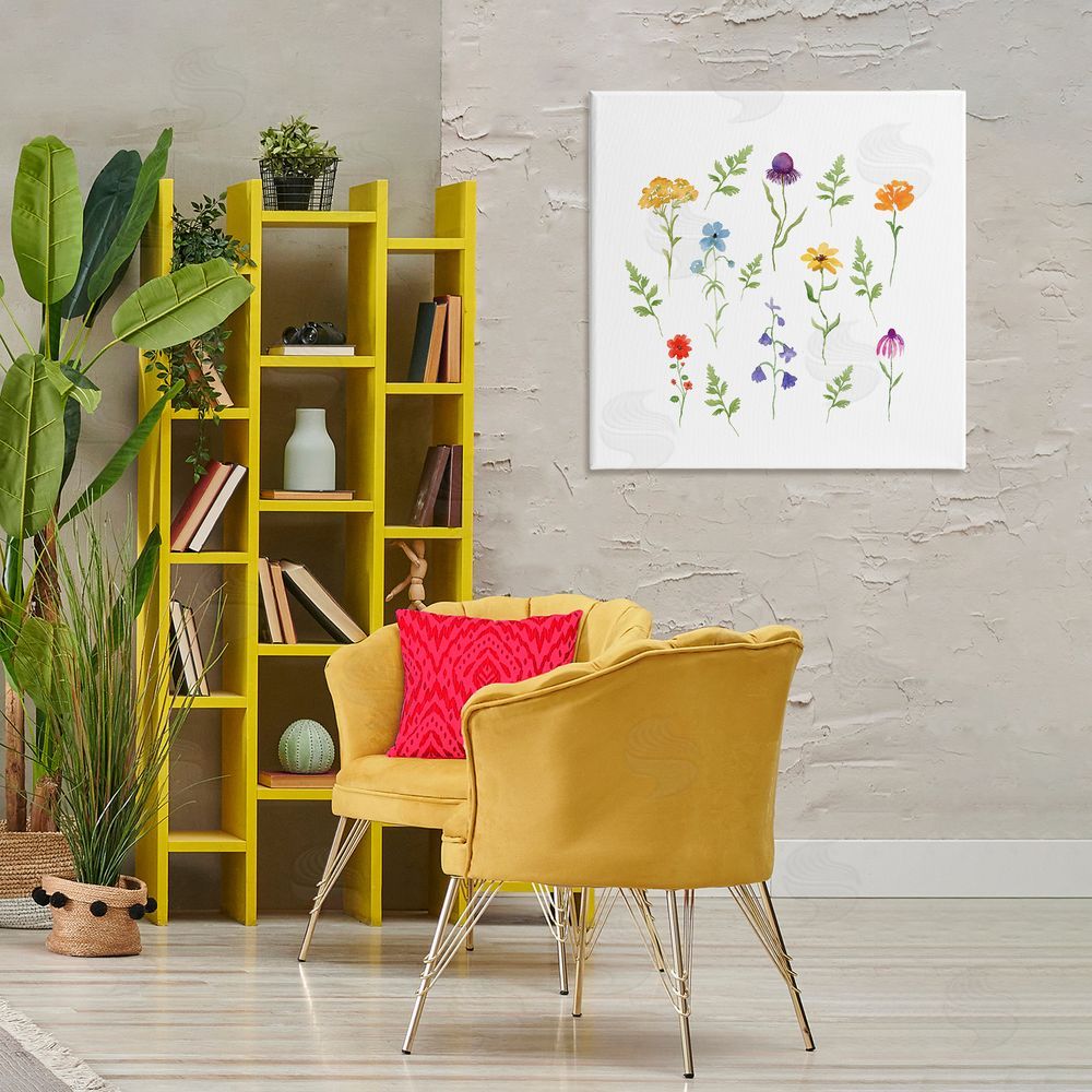 Corinne Rose Designs Various Cottage Herbs Canvas Wall Art Print in Room